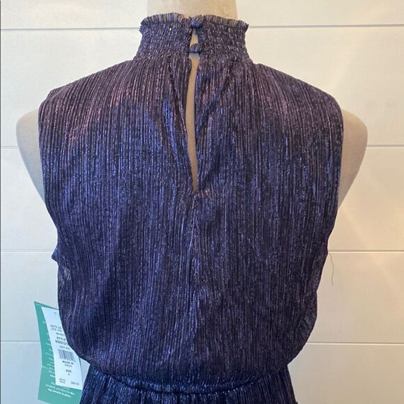 Sam & Jess Elegant shimmering Navy Sleeveless Dress - Picture 9 of 10